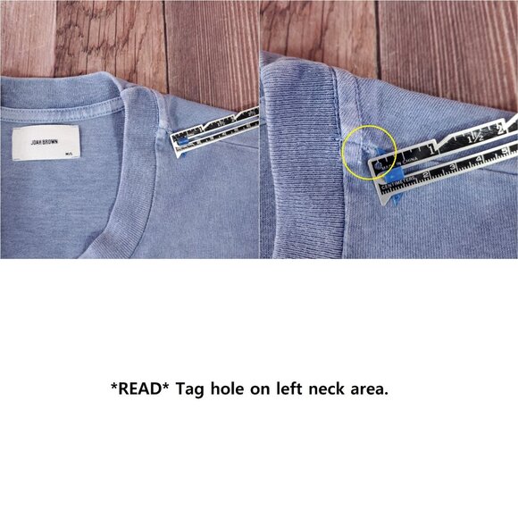 *READ* Joah Brown Womens Size M/L Blue Short Sleeve Crewneck T-Shirt Tee - Picture 3 of 11